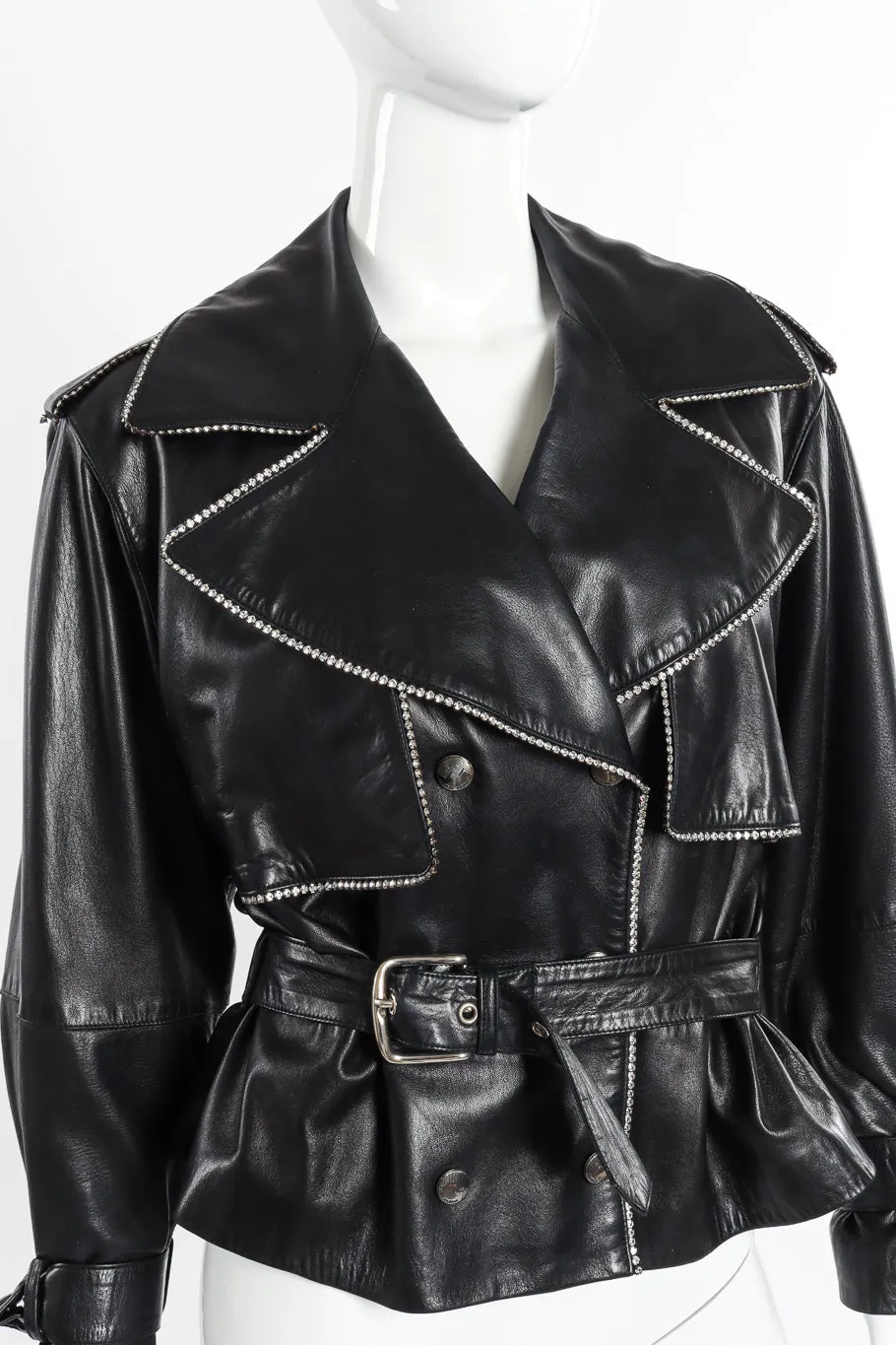 Leather Rhinestone Jacket