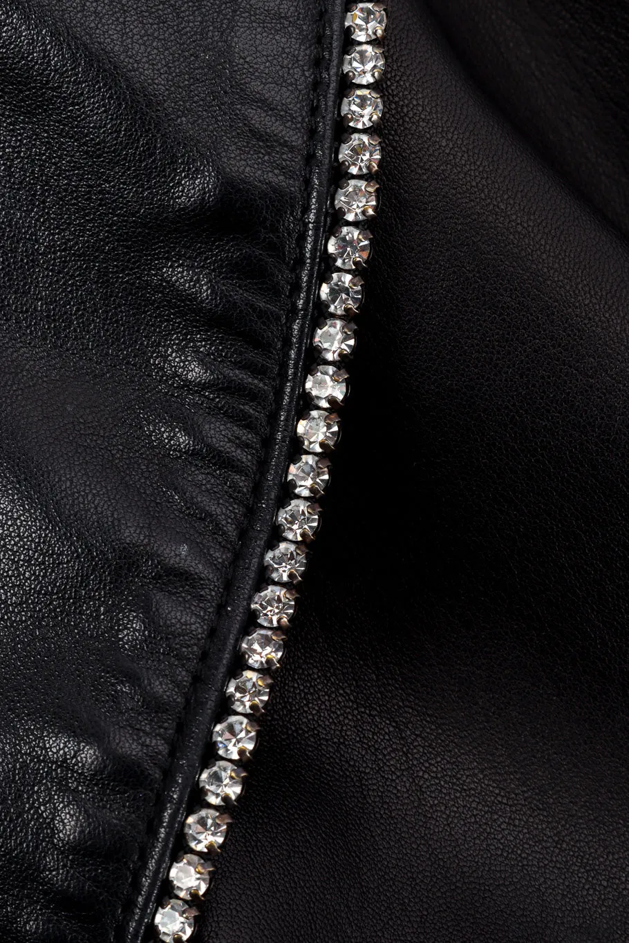 Leather Rhinestone Jacket