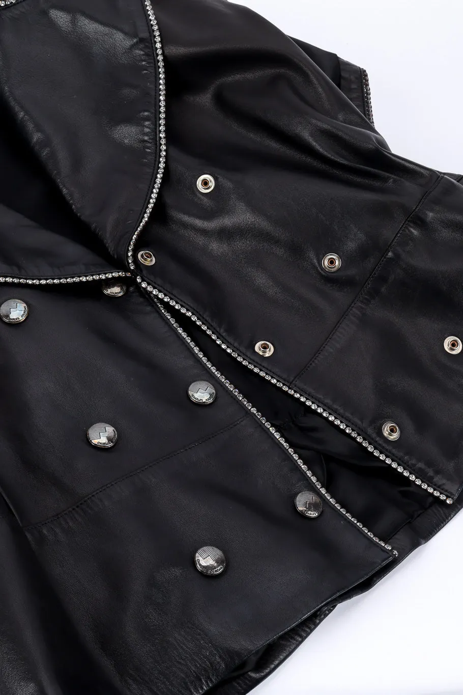 Leather Rhinestone Jacket