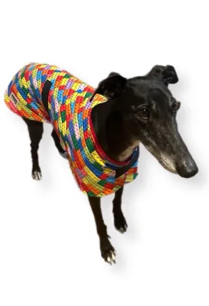 Lego inspired bright Greyhound classic coat rug snuggly cotton/polar fleece combo washable