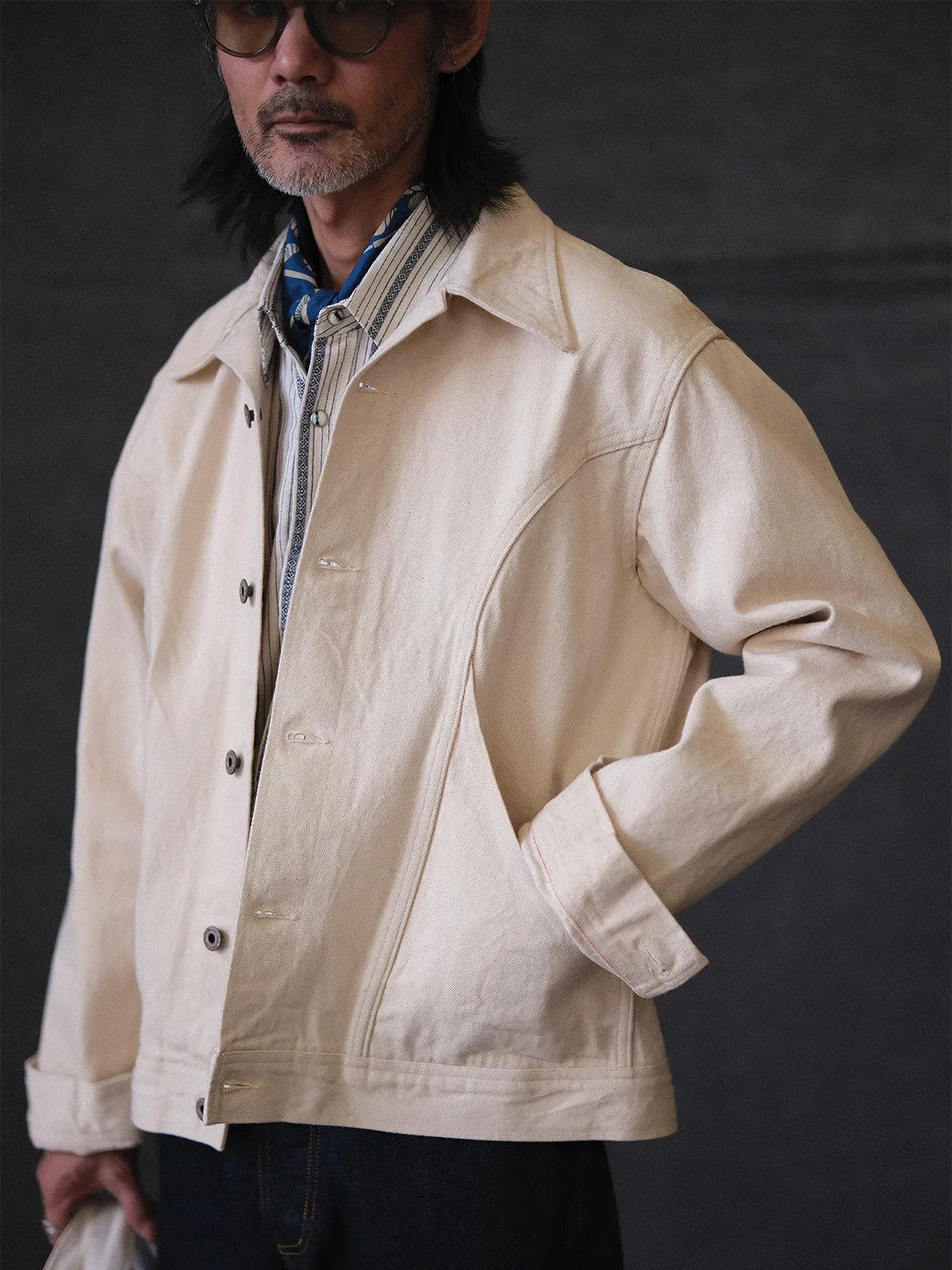 Light Beige Selvedge Denim Jacket