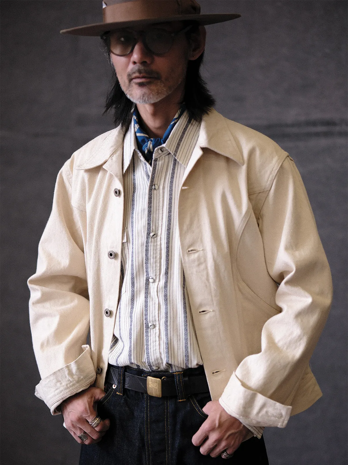 Light Beige Selvedge Denim Jacket