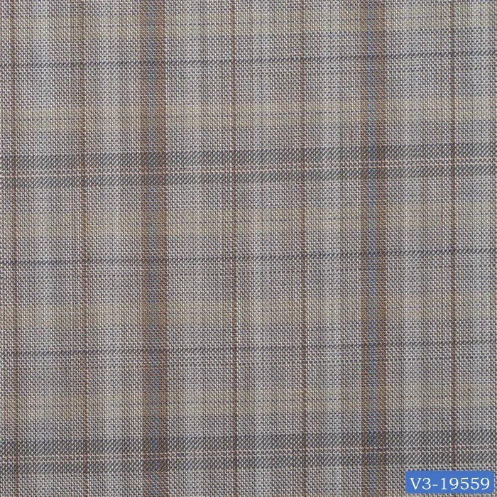 Light Beige with Brown Plaid Check Regular Suit