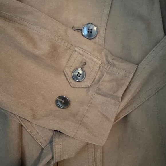 Like New Madewell Harlow Dark Olive Belted Trench Coat in Drapey Twill SZ XS