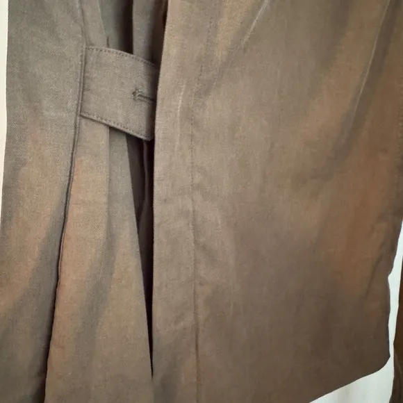 Like New Madewell Harlow Dark Olive Belted Trench Coat in Drapey Twill SZ XS