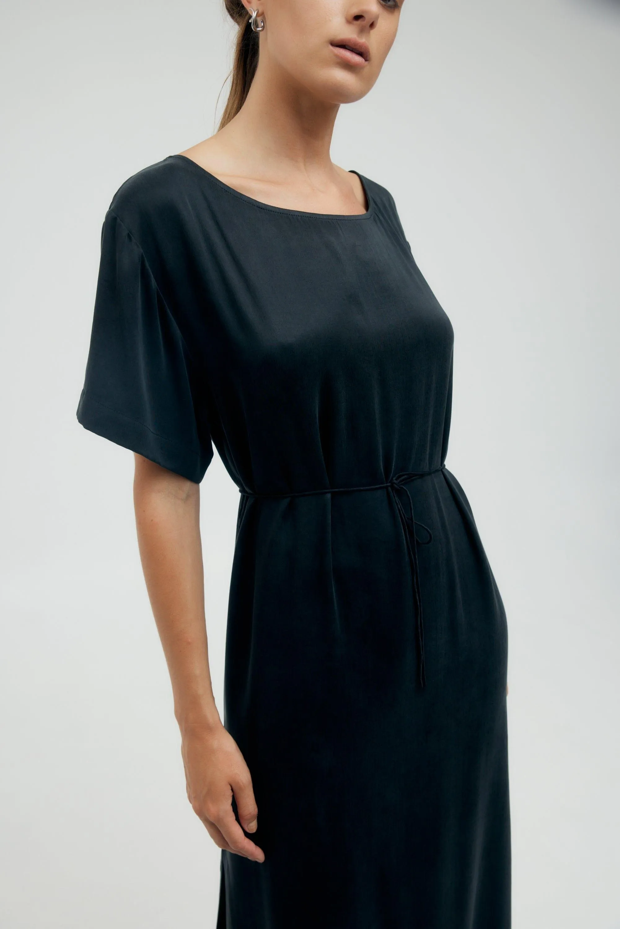 LIP SERVICE MAXI TEE DRESS | JET BLACK