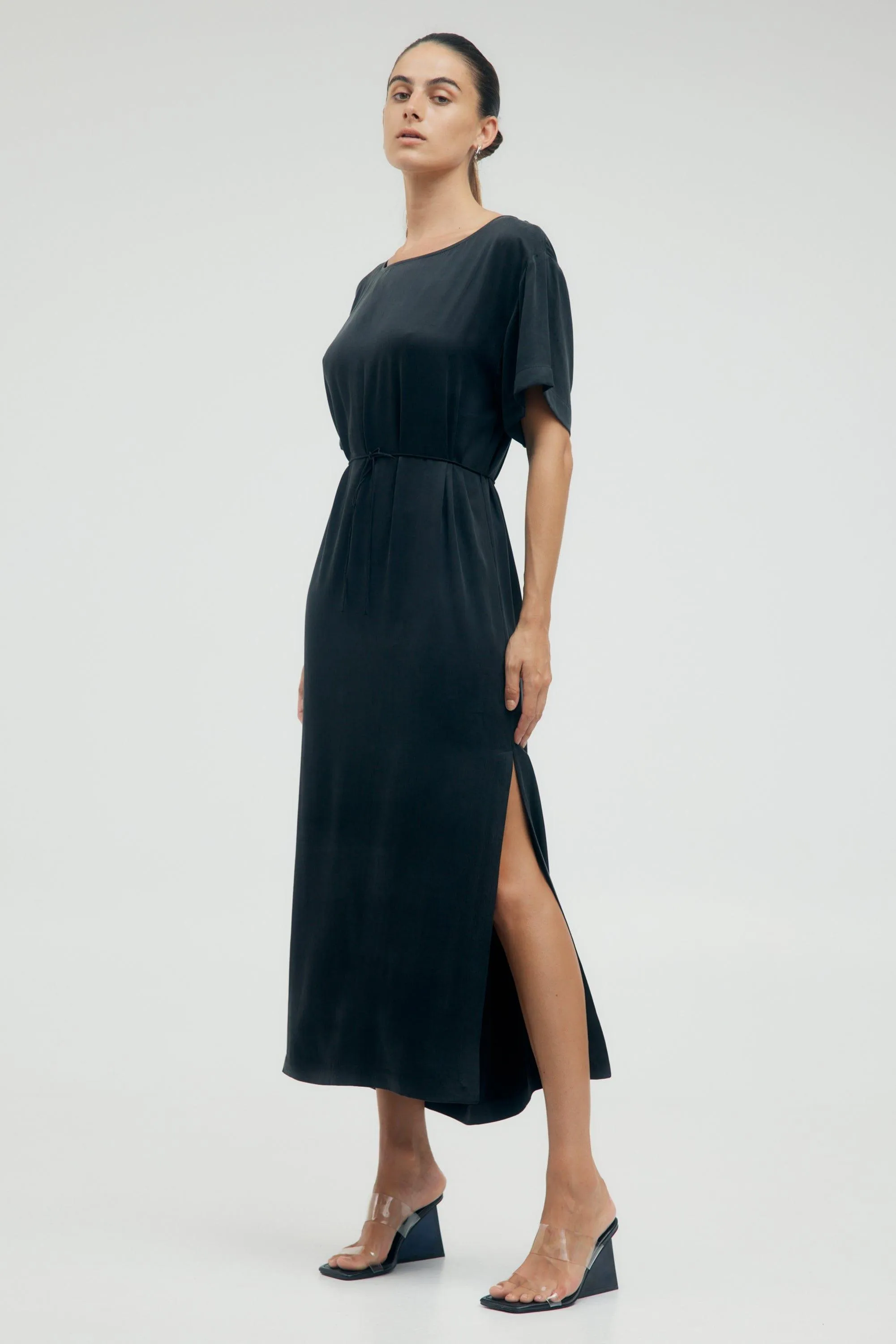 LIP SERVICE MAXI TEE DRESS | JET BLACK