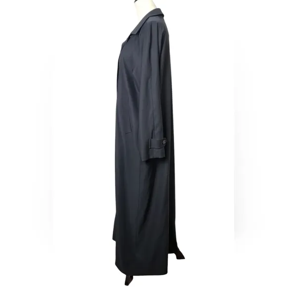 L.L. Bean Vintage Full Length Classic Lined Black Trench Coat