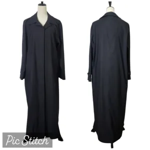 L.L. Bean Vintage Full Length Classic Lined Black Trench Coat