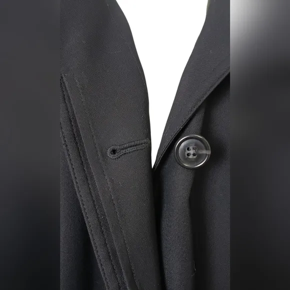 L.L. Bean Vintage Full Length Classic Lined Black Trench Coat
