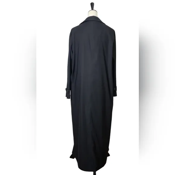 L.L. Bean Vintage Full Length Classic Lined Black Trench Coat