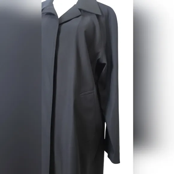 L.L. Bean Vintage Full Length Classic Lined Black Trench Coat