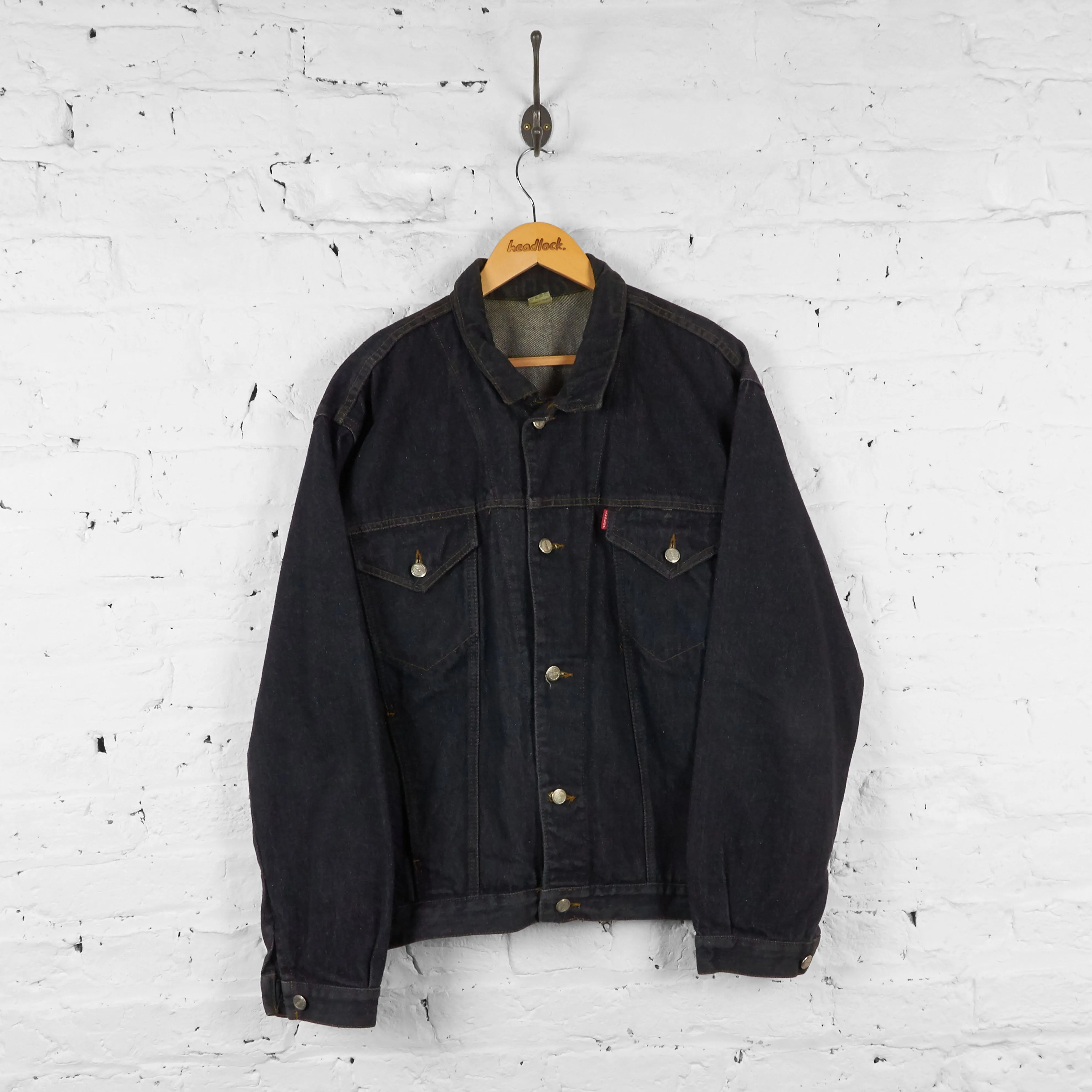 Loose Fit Denim Jacket - Black - XL