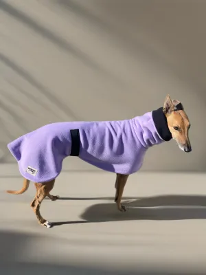 Lush lilac Greyhound Deluxe coat rug thick polar fleece washable extra wide neck hoodie