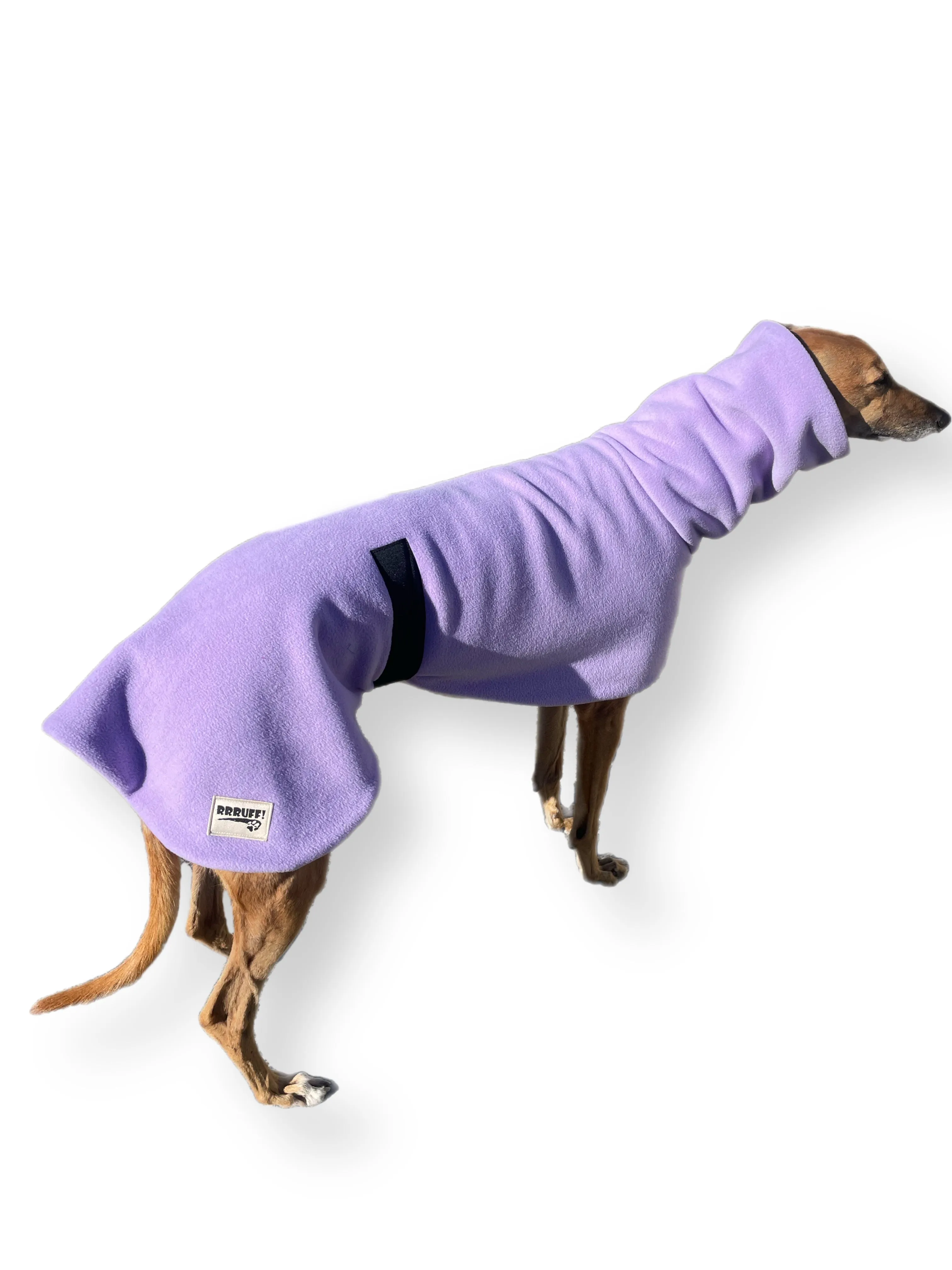 Lush lilac Greyhound Deluxe coat rug thick polar fleece washable extra wide neck hoodie