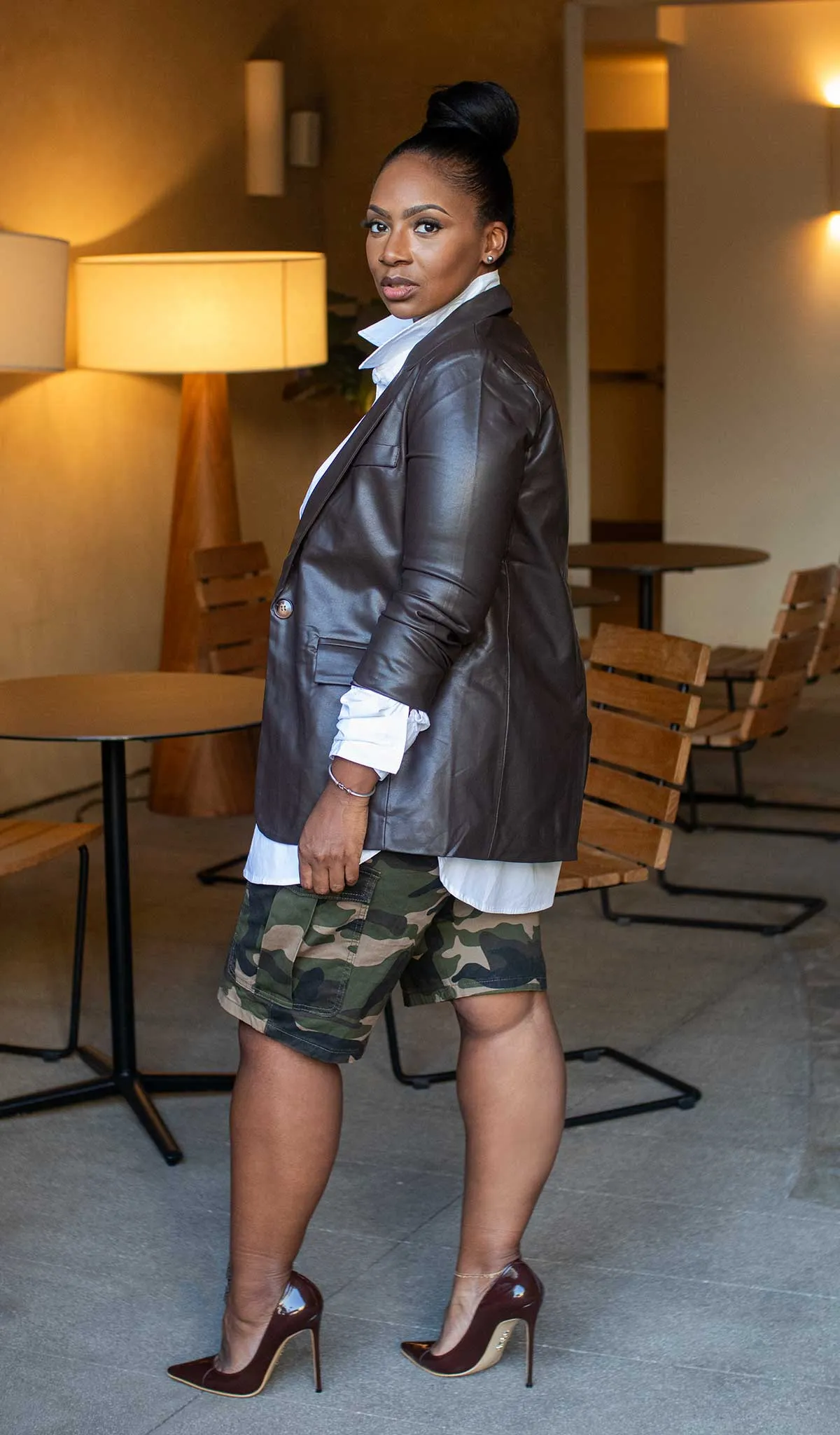 Lux  | Faux leather Blazer