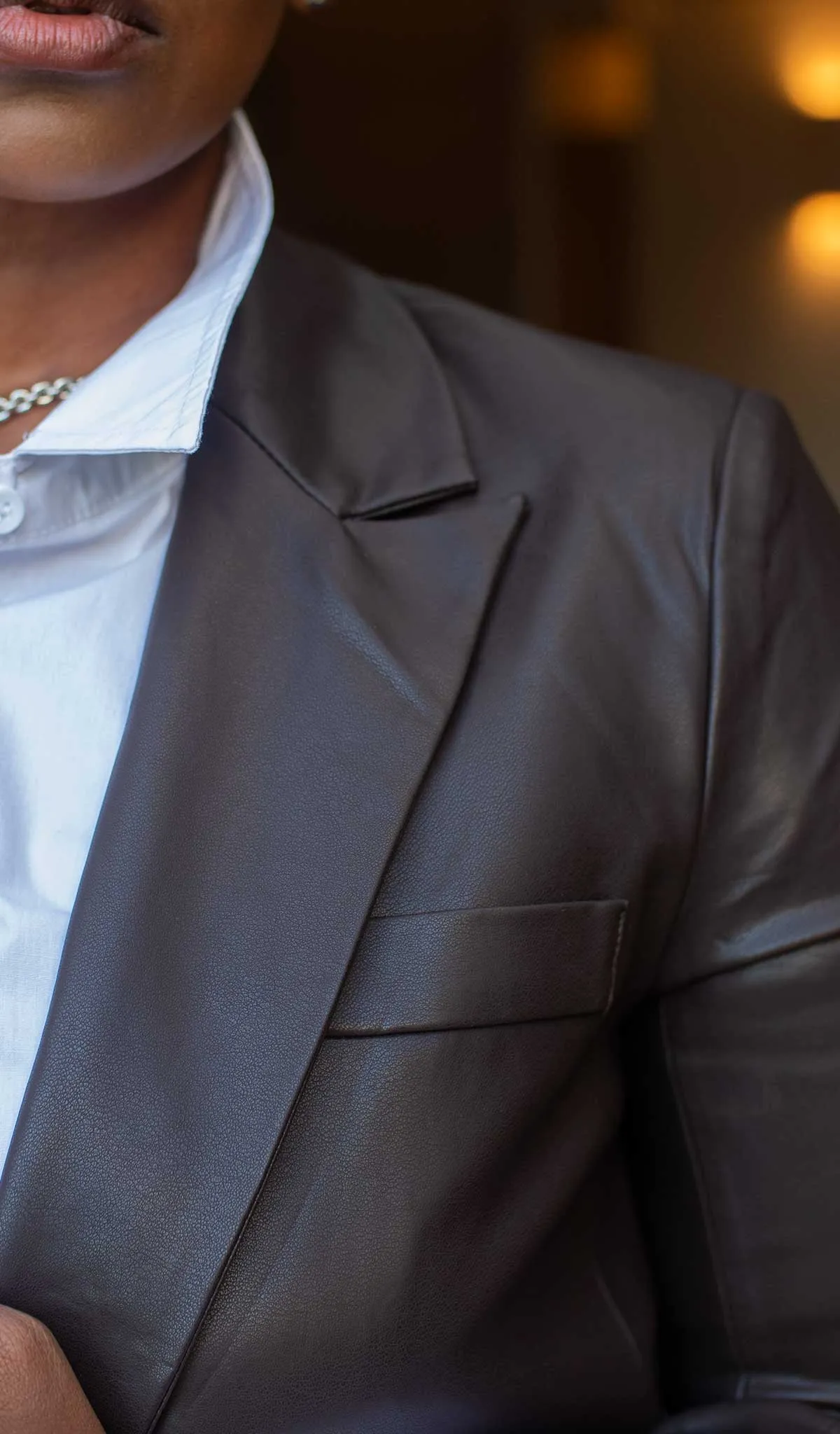 Lux  | Faux leather Blazer