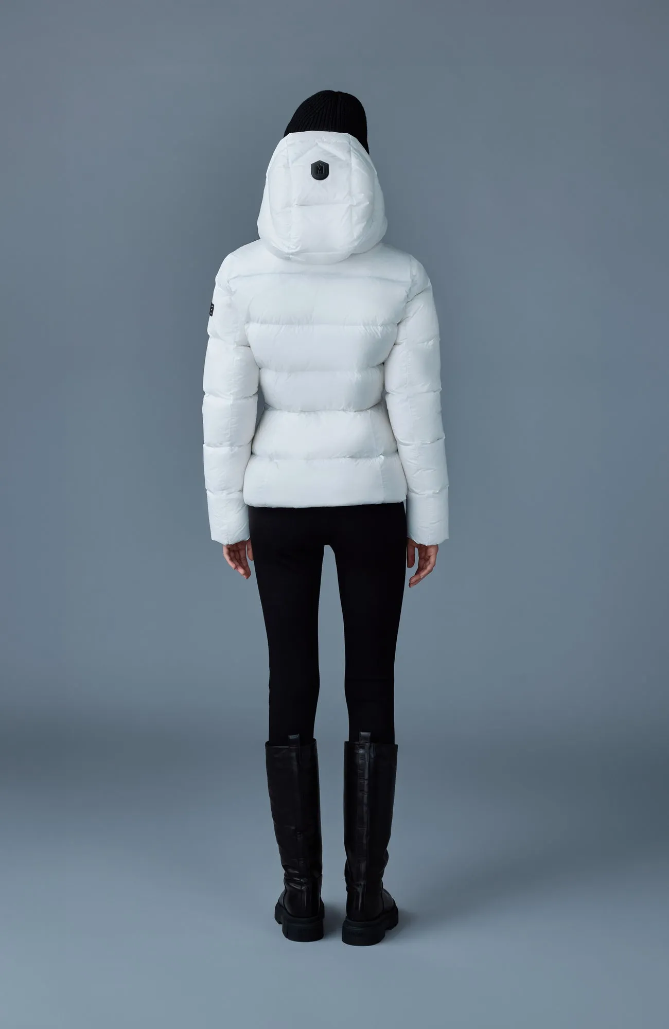 MADALYN lustrous light down jacket with hood for ladies White