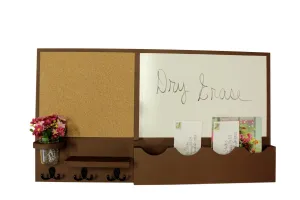 Mail Organizer - Cork - White Board - Message Center - Coat Rack