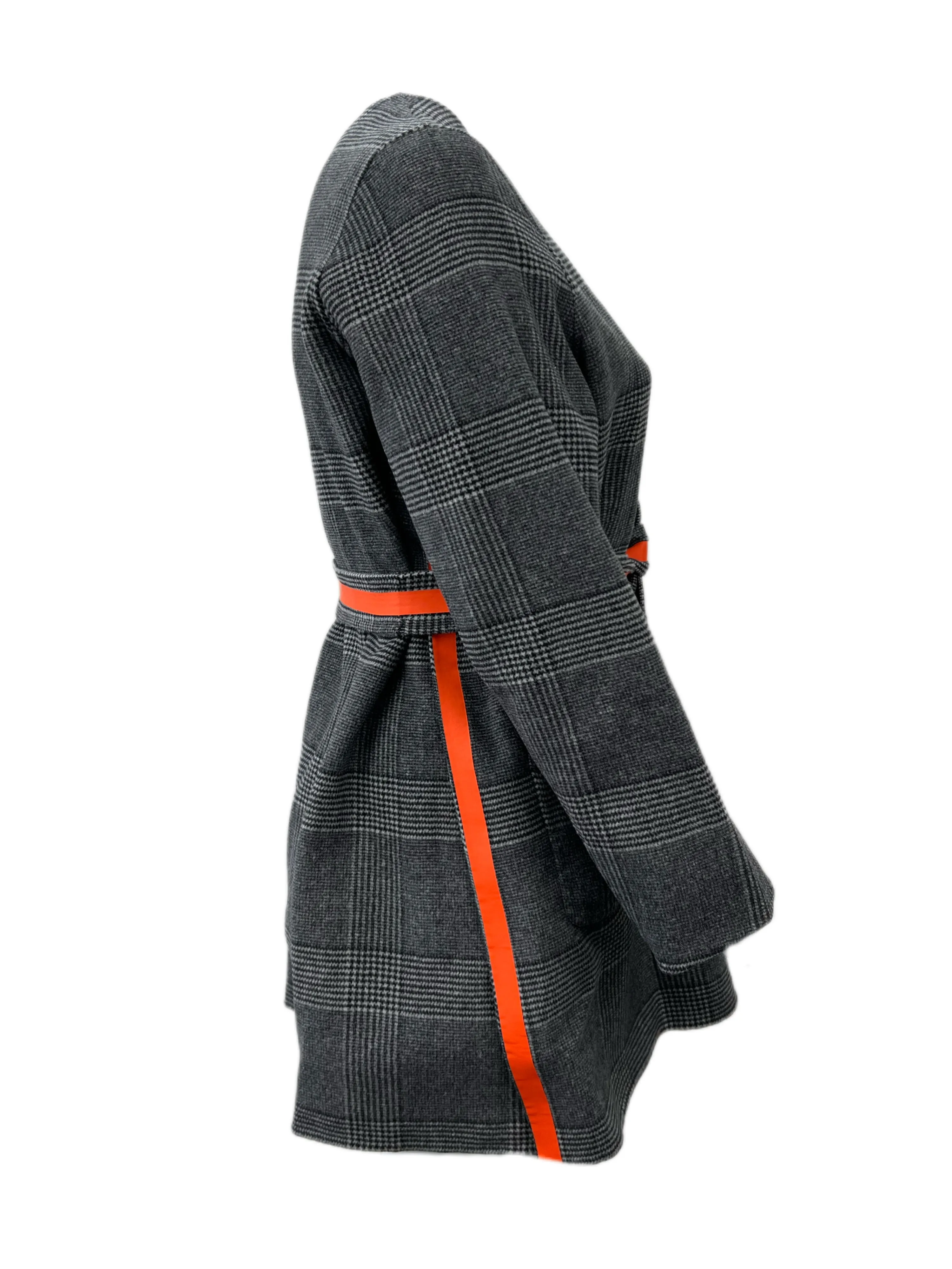 Marina Rinaldi Women's Nero Notte Patch Pockets Belted Coat Size 14W/23 NWT