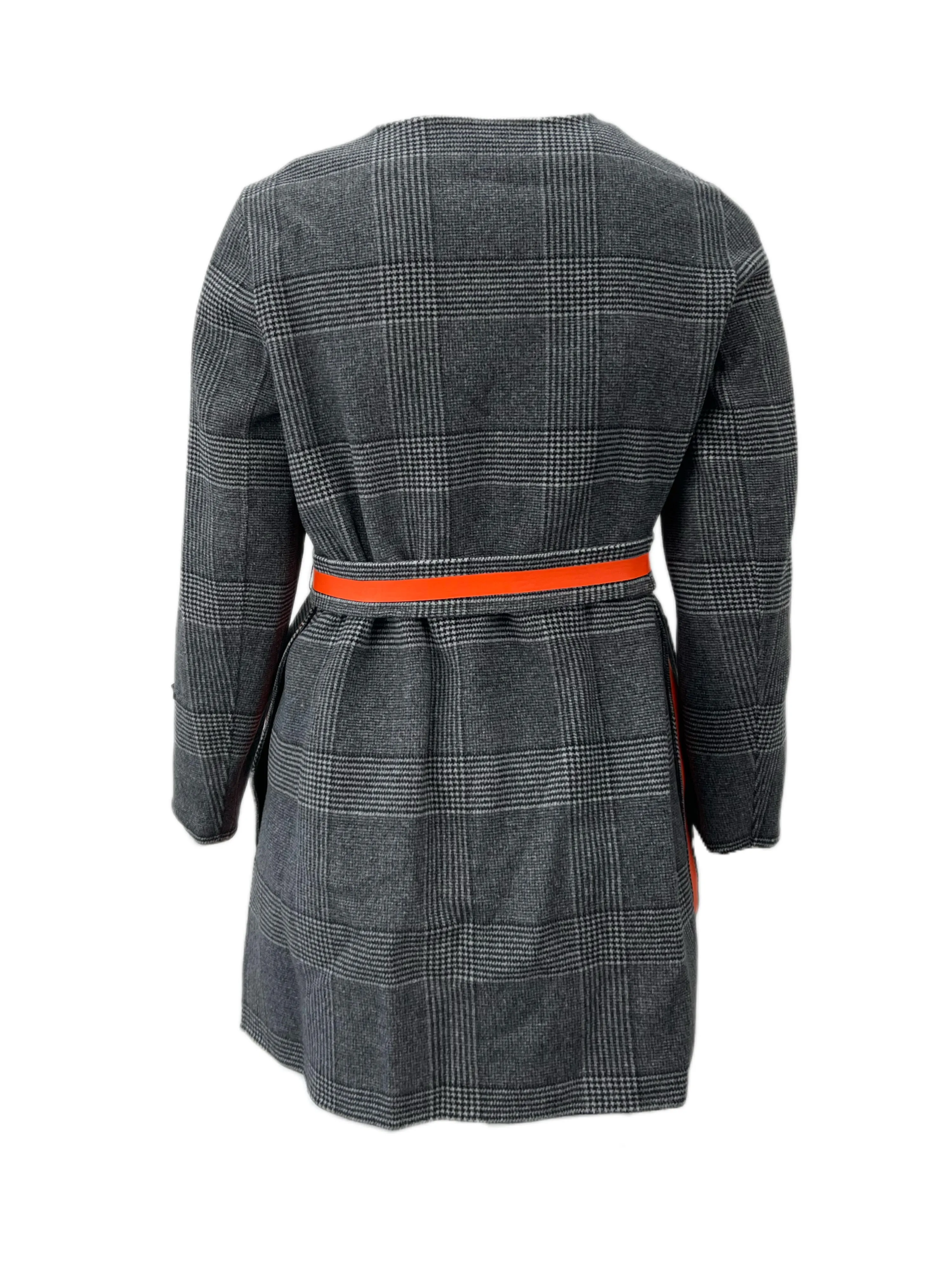 Marina Rinaldi Women's Nero Notte Patch Pockets Belted Coat Size 14W/23 NWT