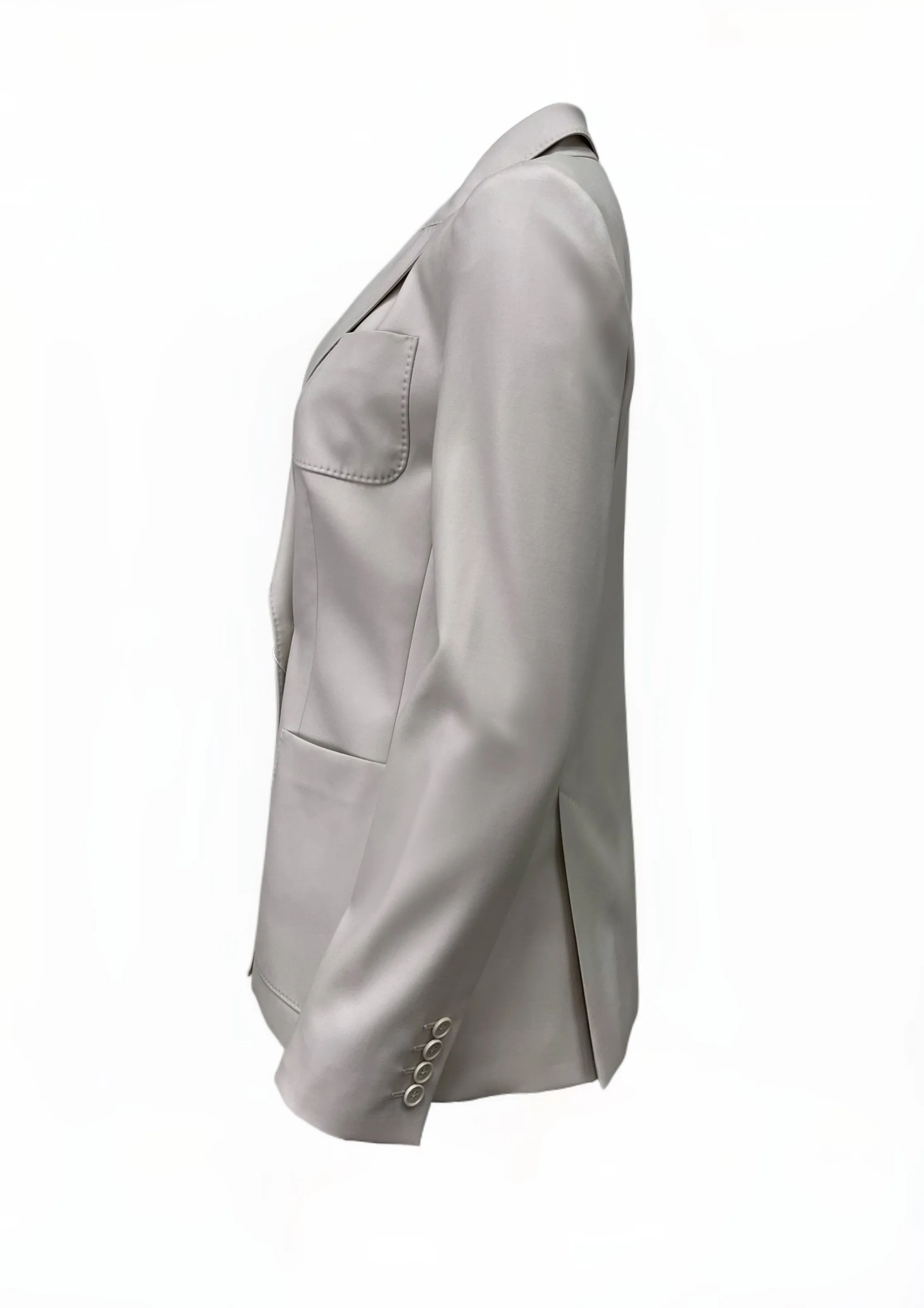 Max Mara Women's Pearl Grey Arpa Classic Wool Jacket NWT
