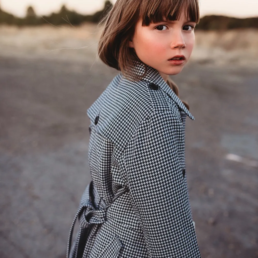 Mayfair Girls Coat - Classic Houndstooth