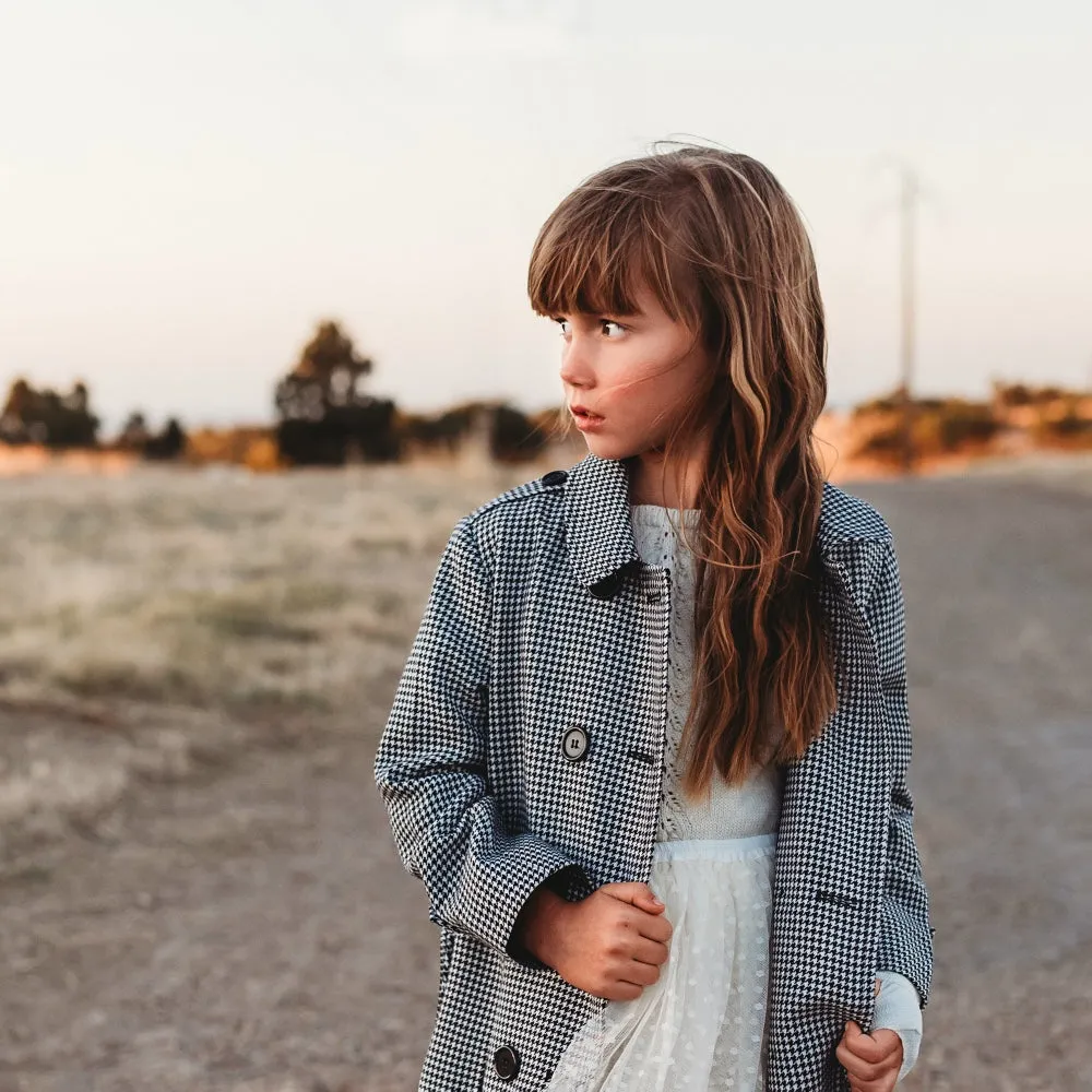 Mayfair Girls Coat - Classic Houndstooth