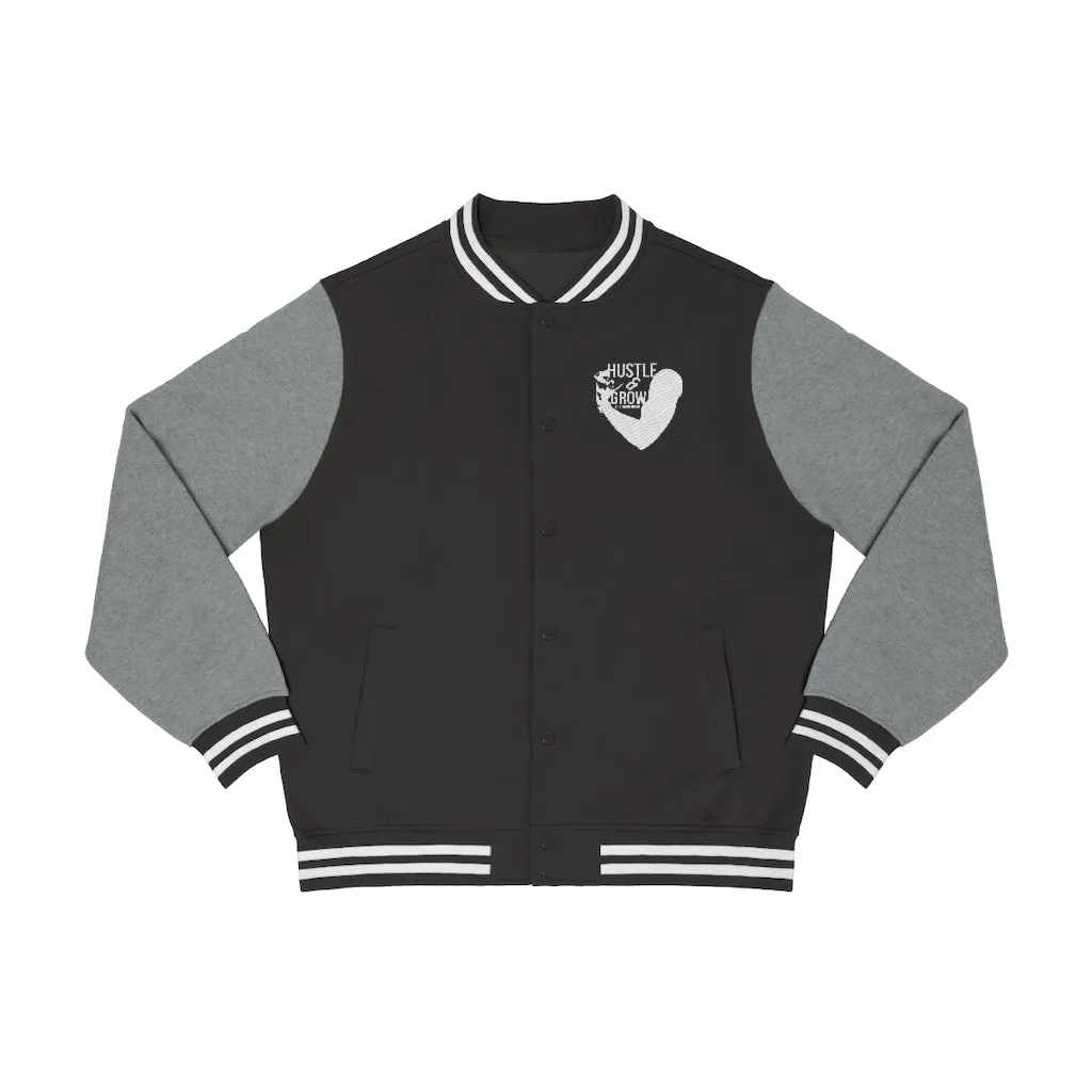 Men's Hustle & Grow Varsity Jacket (Black)