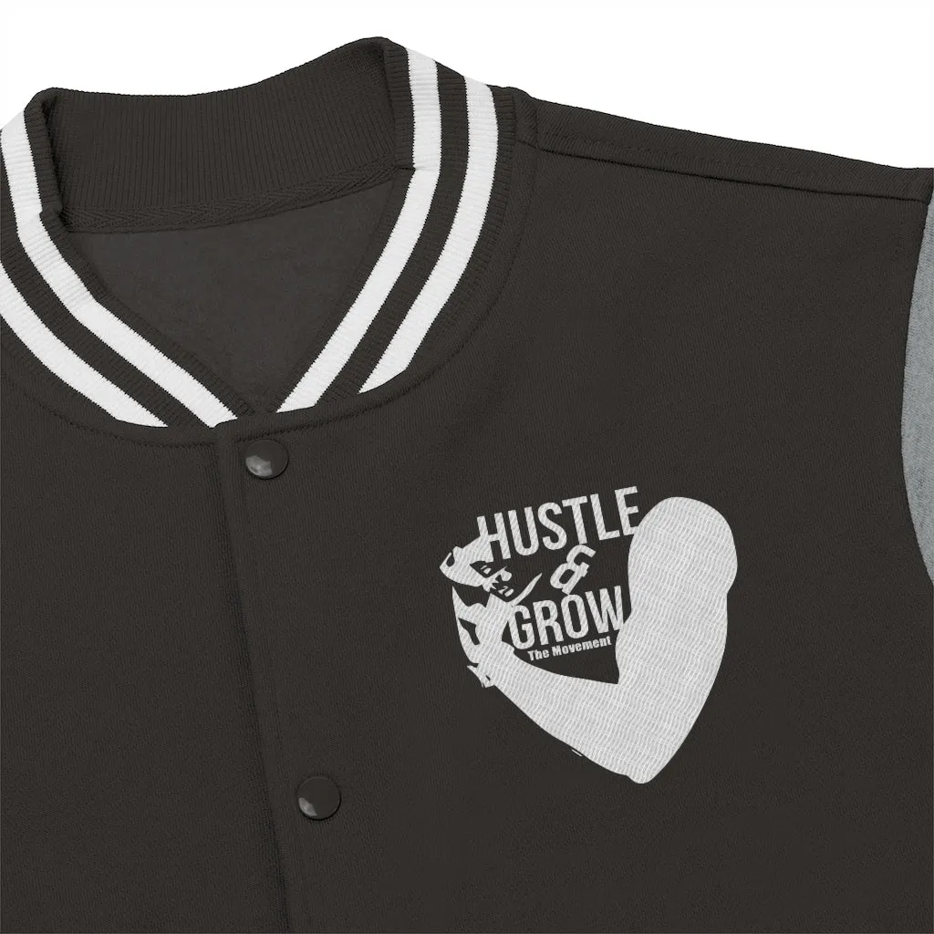 Men's Hustle & Grow Varsity Jacket (Black)