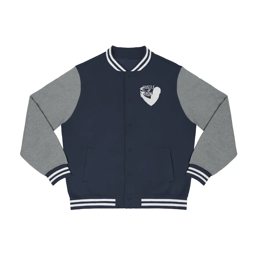 Men's Hustle & Grow Varsity Jacket (True Navy)