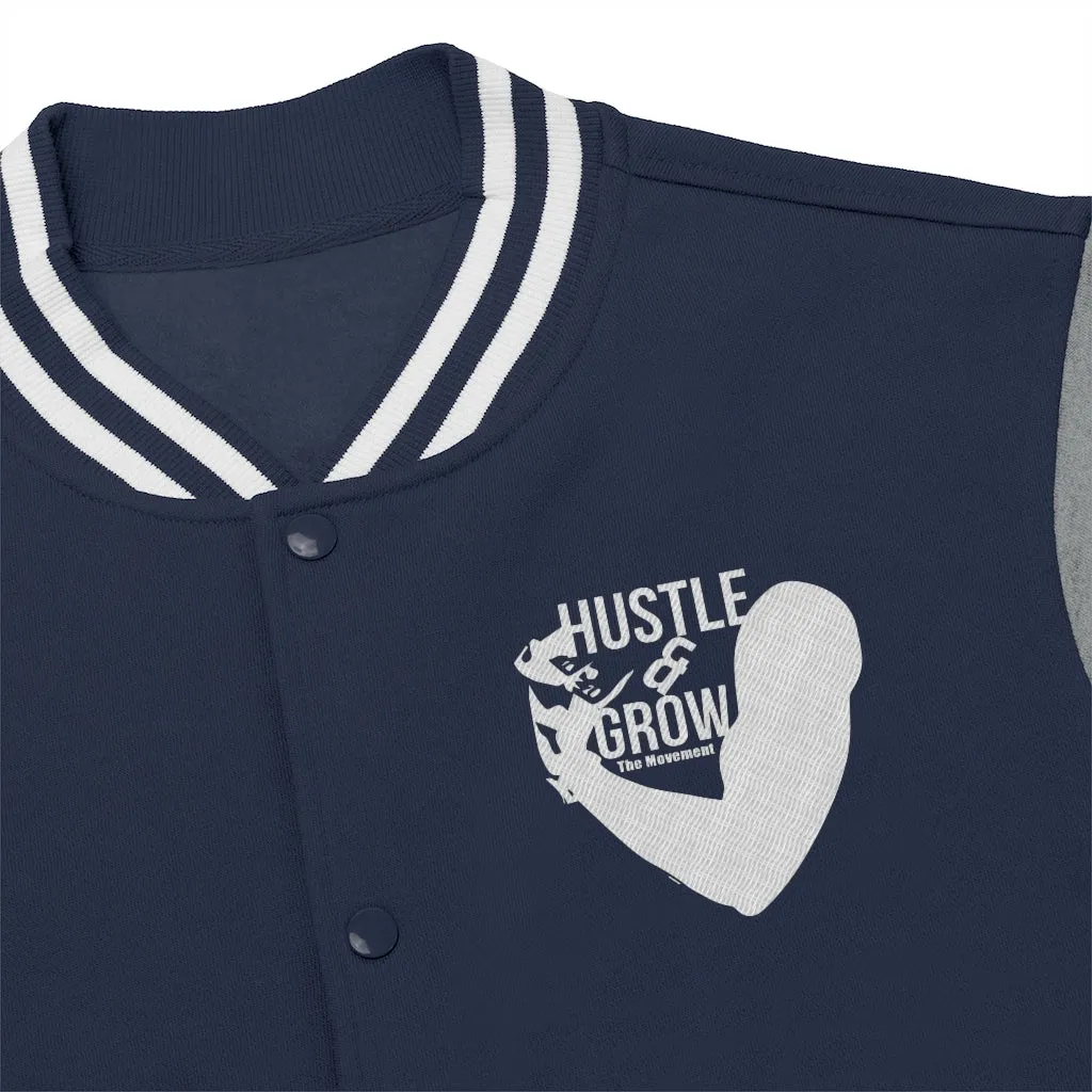 Men's Hustle & Grow Varsity Jacket (True Navy)