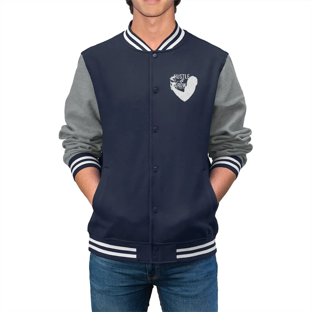 Men's Hustle & Grow Varsity Jacket (True Navy)