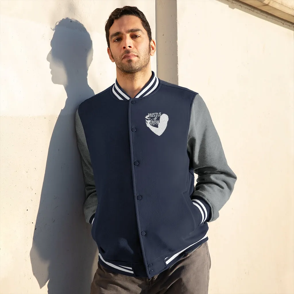 Men's Hustle & Grow Varsity Jacket (True Navy)