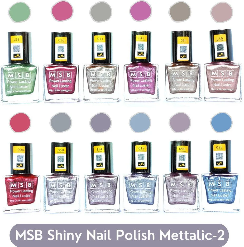 MSB Mattalic- 2 Nail Polish (Pack of 12, 8ML Each)