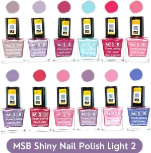 MSB Shiny Light- 2 Nail Polish (Pack of 12, 8ML Each)