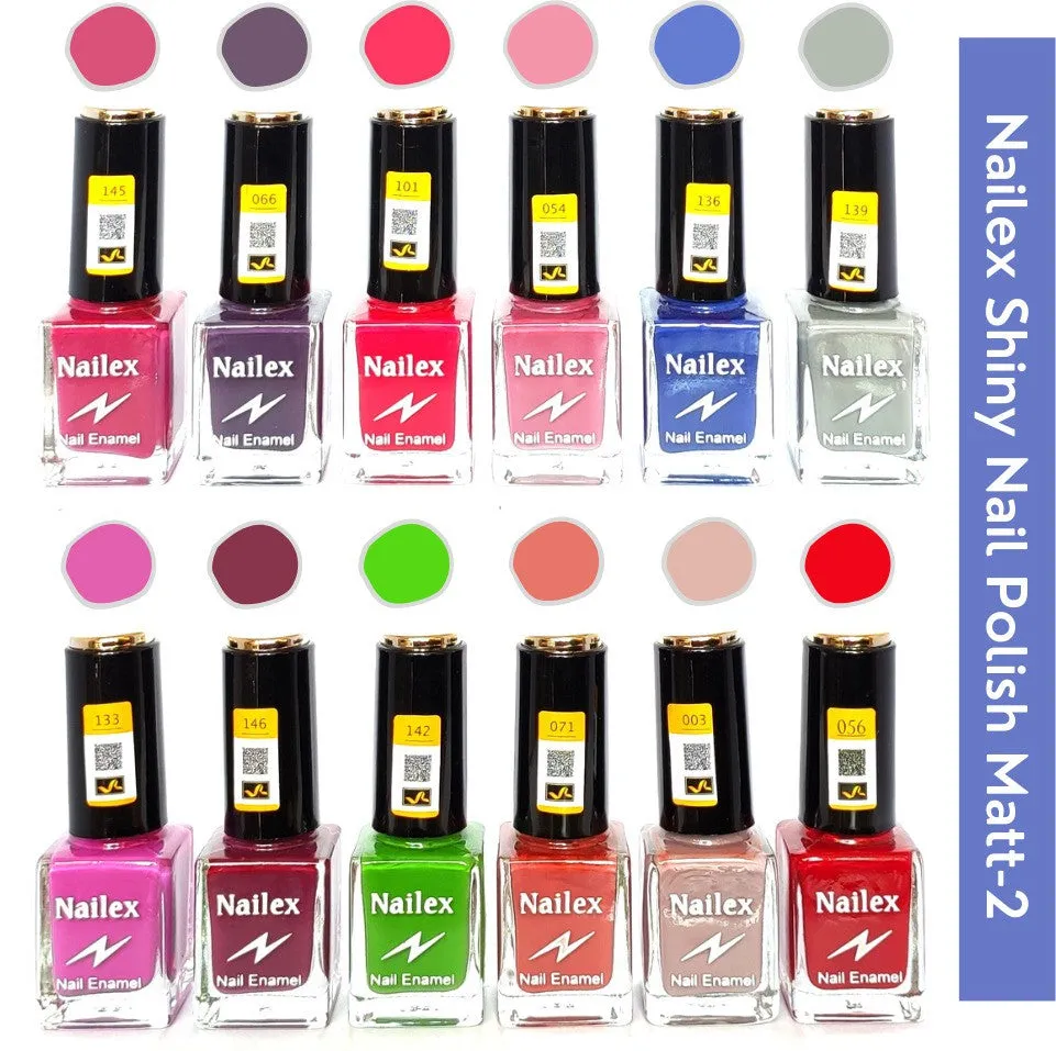 Nailex Matt- 2 Nail Polish (Pack of 12, 9.9ML Each)