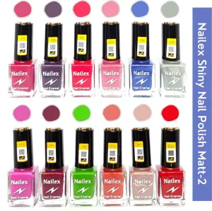 Nailex Matt- 2 Nail Polish (Pack of 12, 9.9ML Each)