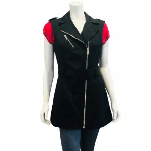 NEW Bebe Fit &amp; Flare Sleeveless Moto Trench