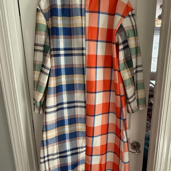 New Colorful lightweight Plaid Trench Coat jacket