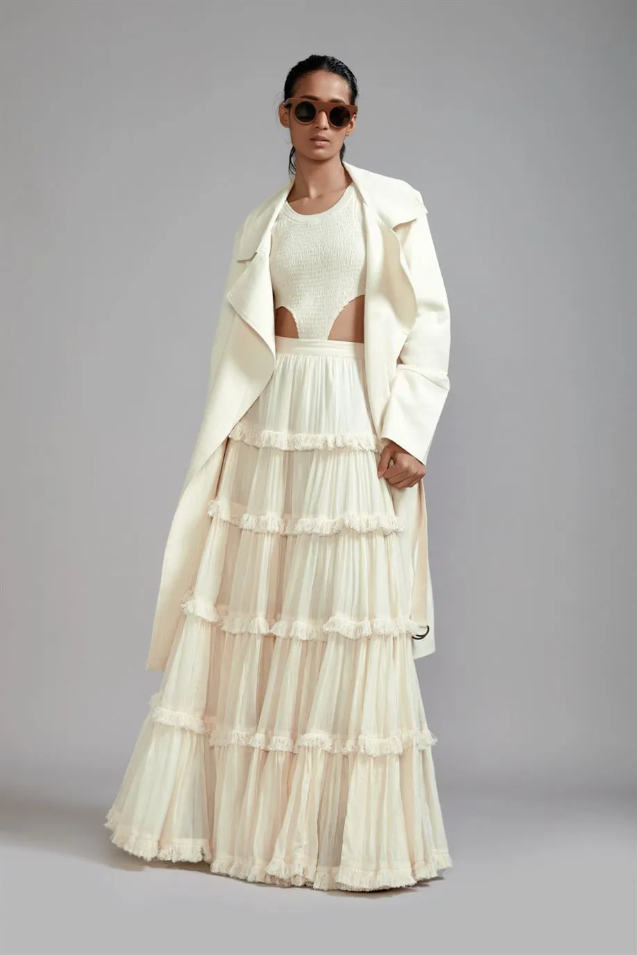 New Season Summer/Fall 2024-Coord Set Bodysuit-Lehenga-Jacket Cotton Offwhite-MT BS TR Jack Lehenga Coord Set-Offwhite 3pcs-Fashion Edit Mati