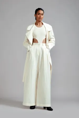 New Season Summer/Fall 24-Coord Set Trench Jacket Cotton Offwhite-MT KA TR Jacket Coord Set-Offwhite 3pcs-Fashion Edit Mati