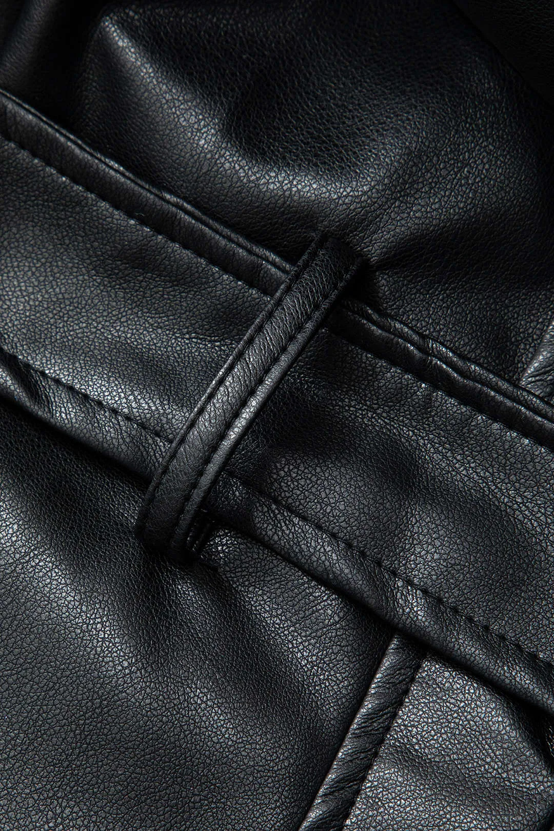 New with tags! Micas Women's Ultra Soft great quality Faux Leather Notched Lapel Belted Trench Coat, Black, Sz L Retails $85US 