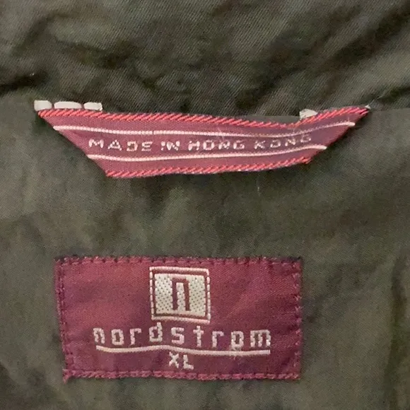 Nordstrom Womens Trench Rain Coat vintage XL olive green 90s Y2K textured belted