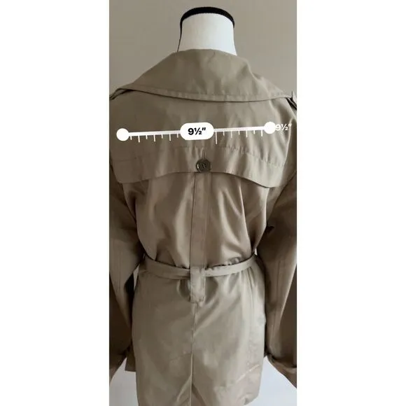 NWOT Weather Tamer short belted khaki trench coat. Size L.