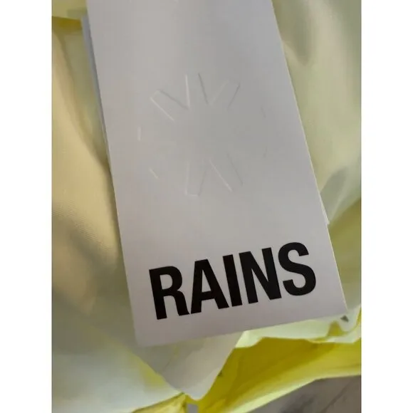 NWT RAINS Women's Curve Raincoat Yellow Zipper Snap Trench Belted Waterproof