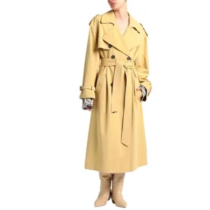 NWT Topshop Trench Coat Double Breasted Belted Sand Mustard Sz. 10