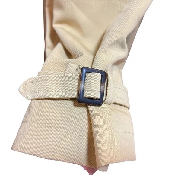 NWT Topshop Trench Coat Double Breasted Belted Sand Mustard Sz. 10