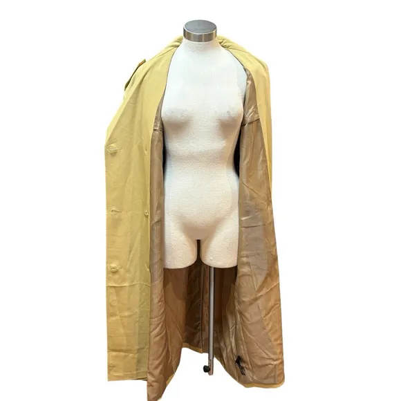 NWT Topshop Trench Coat Double Breasted Belted Sand Mustard Sz. 10