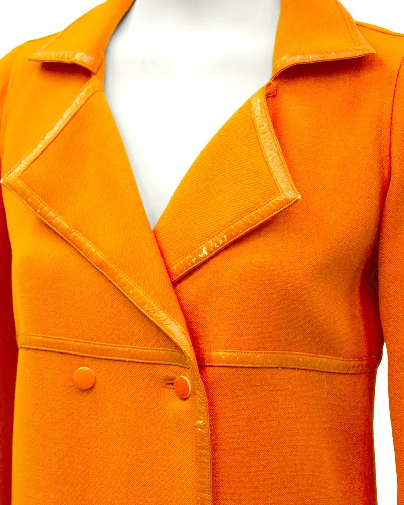 Orange Mod Coat with Vinyl Trim